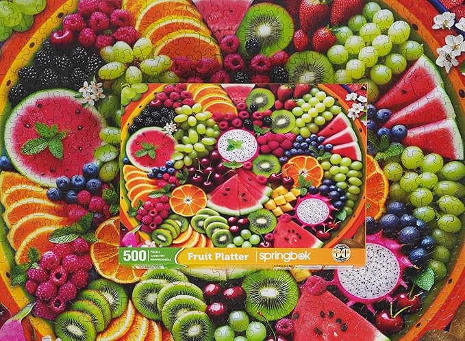 Springbok Fruit Platter 500 Piece Puzzle for Adults- Featuring a Dazzling Fruit Tray