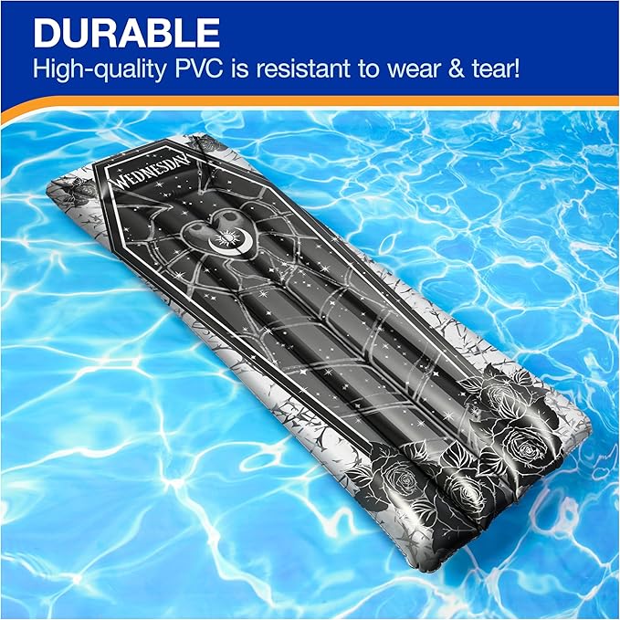 Swimways Wednesday Swim Tube Pool Float, Inflatable Pool Floats & Kids Pool Toys, Swimming Pool Accessories & Beach Essentials for Teens Aged 14 & Up
