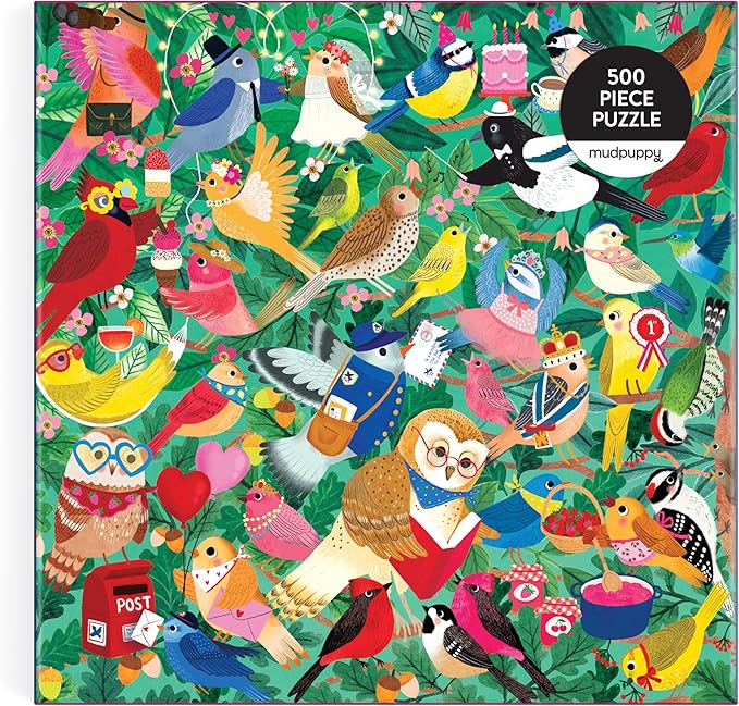 Mudpuppy Birding Around – 500 Piece Family Jigsaw Puzzle with Colorful and Fun Illustrations of Happy Birds for Children Ages 8 and Up
