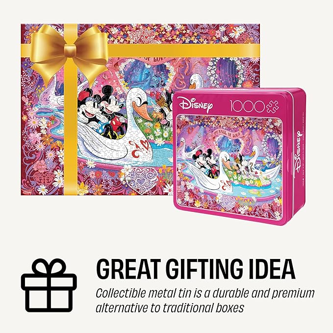 Ceaco - Disney - Tunnel of Love - 1000 Piece Jigsaw Puzzle for Adults - Collectible Tin Case - Finished Size is 26.6 x 19