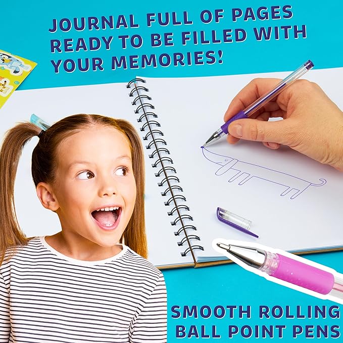 Bluey Scrapbook Kit for Kids with Scrapbooking Supplies Stamp Glitter Glue DIY Photo Album Art Kit Cute Stationary for Kids Gifts for Girls and Boys (Multi Scrapbook)