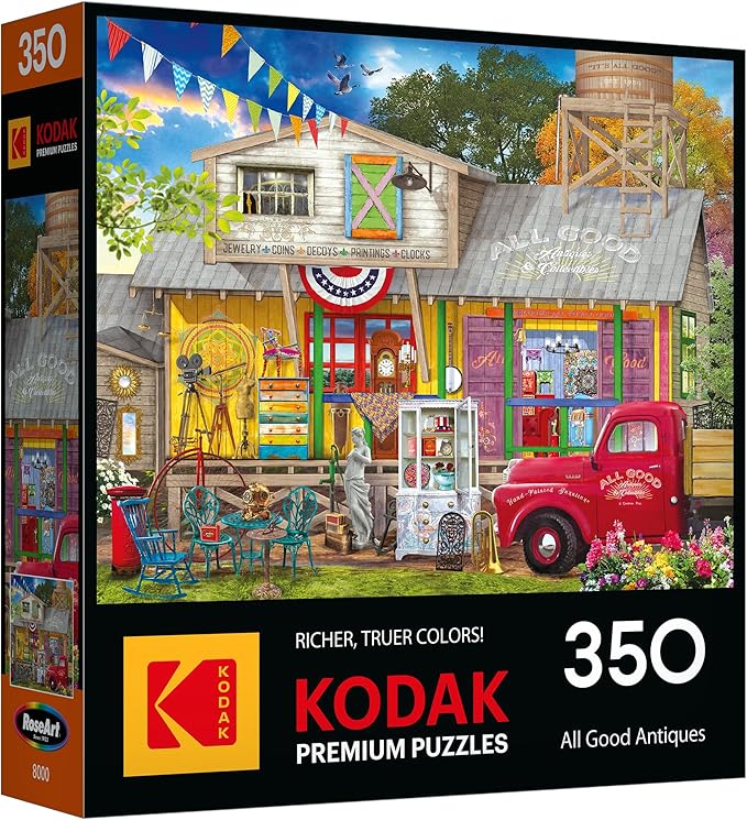 RoseArt - Kodak Premium 350 Piece Puzzle - All Good Antiques, Vintage Americana Jigsaw Puzzle for Adults, 24" x 18" Finished Size