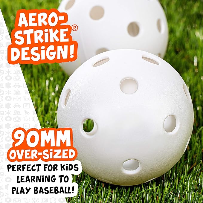 Franklin Learn Your Stance Baseball Set- Perfect for Toddlers and Kids - Includes Bat and Balls - Improve Batting Skills - Outdoor Sports Baseball