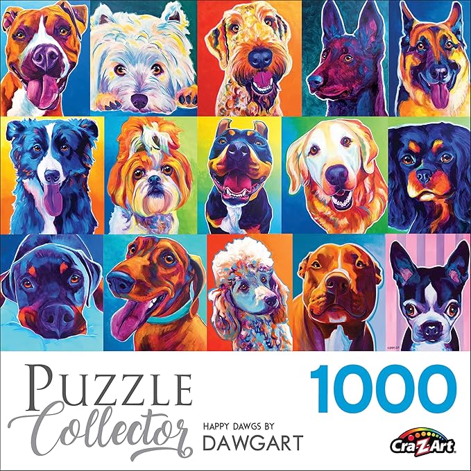 RoseArt - Puzzle Collector - Happy Dawgs - 1000 Piece Jigsaw Puzzle for Adults