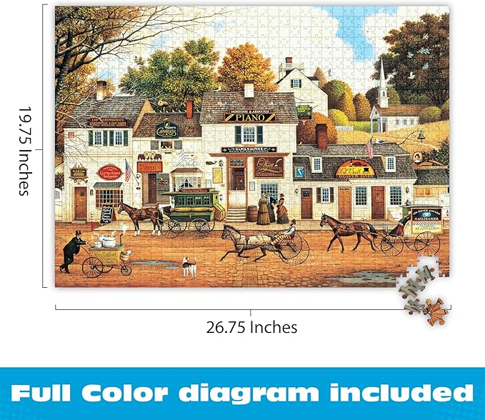 Buffalo Games - Silver Select 1000 Piece Jigsaw Puzzle for Adults - Charles Wysocki Olde Cape Cod - Premium Giftable Foil Box with Reference Poster - Made in USA