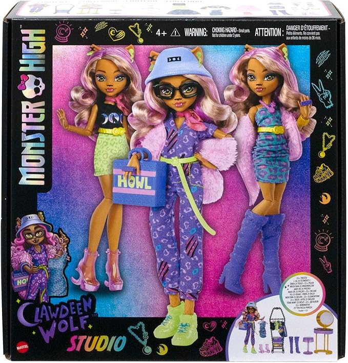 Monster High Doll & Playset, Clawdeen Wolf Boo-tique Studio with Fashion Accessories, 20+ Pieces for Mix-&-Match Outfits