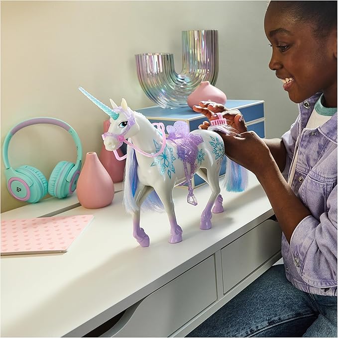 Unicorn Academy, Power of Friendship Glacier with Translucent Saddle & Bridle, 11”, Dolls & Unicorn Toys for Girls Ages 4 and up