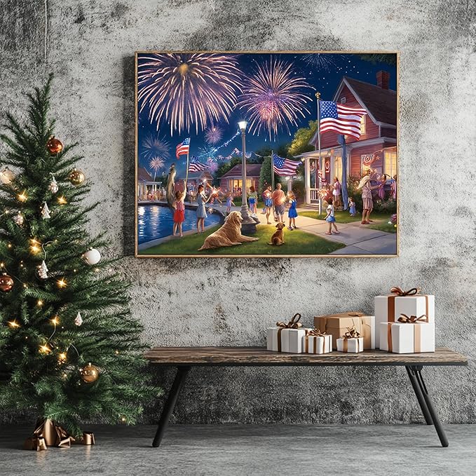 4th of July - 1000 Piece Jigsaw Puzzle for Adults - Challenging Puzzle Perfect for Game Nights - Finished Size is 20.5 x 15 -Gift for Christmas, Anniversary, Birthday,Family
