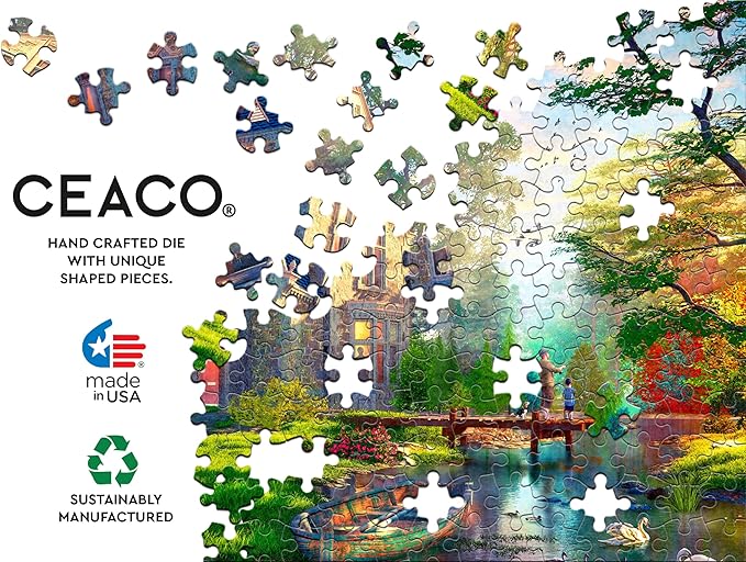 Ceaco - Gothic Fishing Lodge - 1000 Larger Sized Piece Jigsaw Puzzle - Colorful Puzzle for Adults – Precision-Cut Pieces, Beautiful Artwork, and Hours of Relaxing Fun