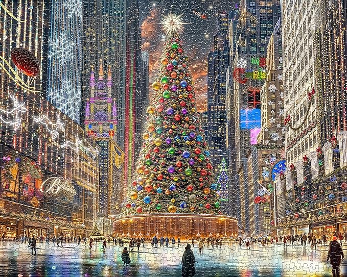 Springbok Christmas in The City 1000 Piece Jigsaw Puzzle for Adults - Unique Cut Pieces - Made in USA