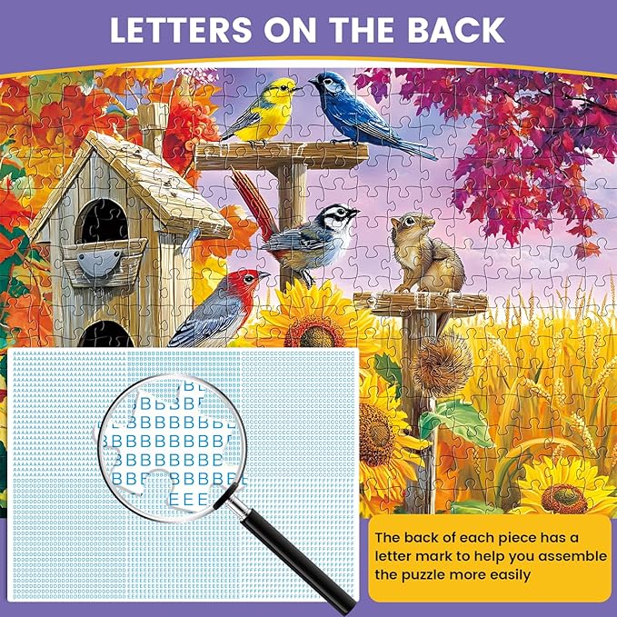Jigsaw Puzzles 300 Pieces for Adults,Farm Birds Puzzle for Adults Kids Seniors,Recycled Cardboard Large Piece Puzzle 300 Piece,Family Activity Great Gift for Family Friends 20.5 * 15 in