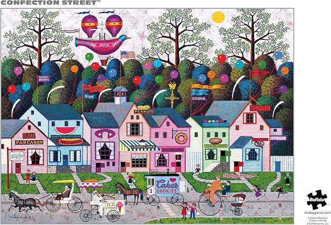 Buffalo Games - Silver Select - Charles Wysocki - Confection Street - 1000 Piece Jigsaw Puzzle for Adults - Challenging Puzzle Perfect for Game Nights - Finished Size is 26.75 x 19.75