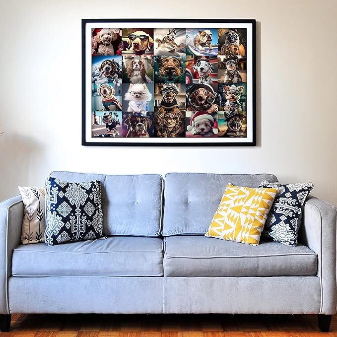 Think2Master Cute Dogs 500 Pieces Jigsaw Puzzle Featuring Very Large Pieces and Cute Puppies. for Adults, Seniors 13+ Size: 26.8” x 18.9”