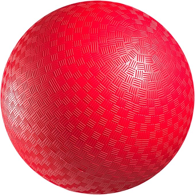 Playground Ball - 8.5 Inch (1-Pack) Red Rubber Bouncy Inflatable Balls, w/Air Pump, for Kids & Adults, Indoor & Outdoor Games, Kickballs, Dodgeball, Four Square, Handball and More