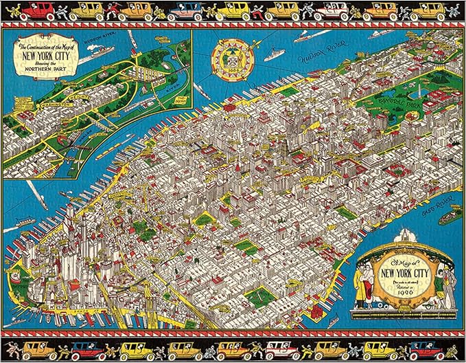 Cavallini 1000 Piece Puzzle, Map of New York City (PZL/NYCMAP)