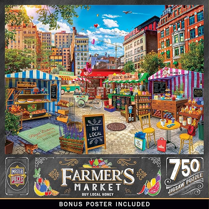 Masterpieces 750 Piece Jigsaw Puzzle for Adults and Family - Buy Local Honey - 18"x24"