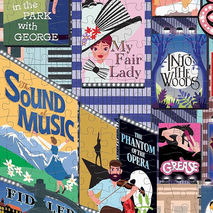 Ridley's: 50 Must-See Musicals Bucket List 1000-Piece Puzzle|Unique Graphics of Popular Broadway Musicals in New York City|Room Décor After Completion|Great Gift for Musical Lovers