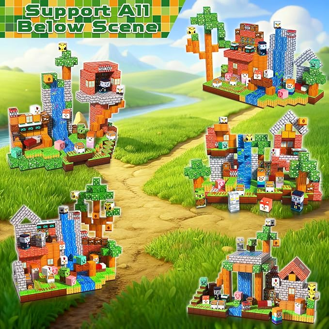 300 PCS Magnetic Blocks - Magnetic Building Blocks, Stacking Magnets for Kids, Sensory Toy for STEM Montessori Sensory Toys for Kids 3+ Boys and Girls Easter Christmas Birthday Gifts