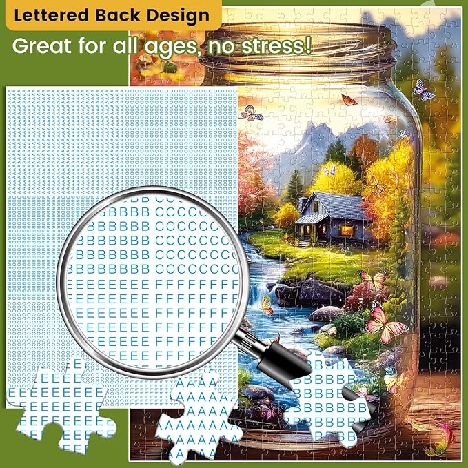 500 Piece Puzzle for Adult,World in Bottle Nature's Dream Puzzle for Adults Seniors,Recycled Paper Unique Funny Cool Jigsaw Puzzle,Challenging Family Game Gifts for Friends Men Women Seniors,20.5*15In