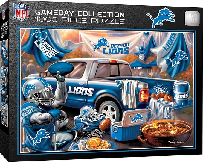 Masterpieces 1000 Piece Jigsaw Puzzle for Adults - NFL Detroit Lions Gameday - 19.25"x26.75"