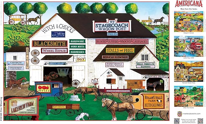 MasterPieces - 500 Piece Jigsaw Puzzle, Large EZ Grip Shapes, Free Wheeling, Fun for Adults, Seniors, Family, Kids, 19.25" x 26.75"