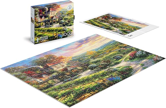 Buffalo Games - Silver Select - Thomas Kinkade - Thomas Kinkade: Wine Country Living - 1000 Piece Jigsaw Puzzle for Adults -Challenging Puzzle Perfect for Game Nights - Finished Size is 26.75 x 19.75