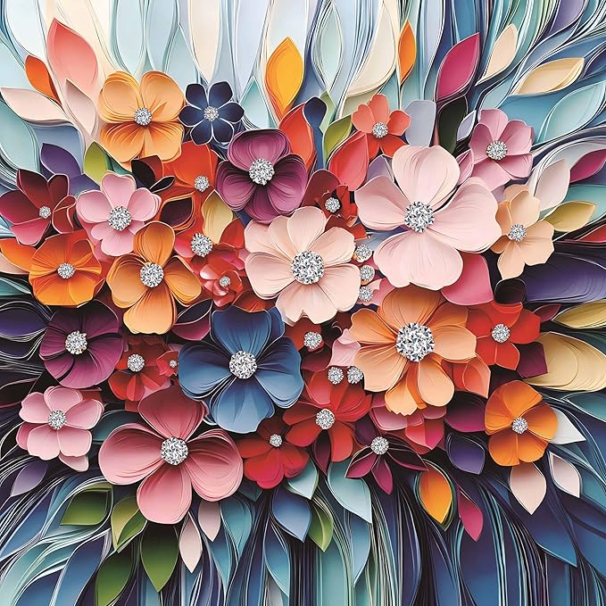 Puzzle for Adults 1024 Pieces, 3D Paper-Fold Crystal Flower Bouquet Jigsaw Puzzle, Challening Impossible Difficult Hard Fun 1024 Pieces Jigsaw Puzzles for Adults