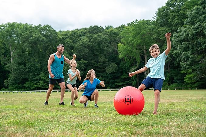 Wicked Big Sports Little Kids Kickball-Supersized Kickball Outdoor Sport Tailgate Backyard Beach Game Fun for All, Original Version, red
