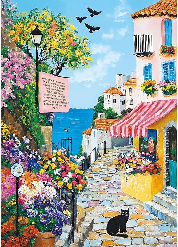 Jigsaw Puzzles for Adults 1000 Pieces, Interlock Perfectly No Dust, Impossible Difficult Hard Fun 1000 Piece Jigsaw Puzzles for Adults-1:1 Poster-Charming Coastal Path