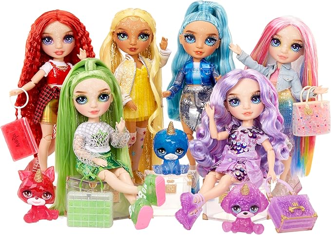 Rainbow High Amaya, Rainbow with Slime Kit & Pet, 11" Shimmer Posable Fashion Doll with DIY Sparkle Slime, Magical Yeti Pet, Fun Play Accessories, Great Toy Gift for Girls Kids Ages 4-12 Years