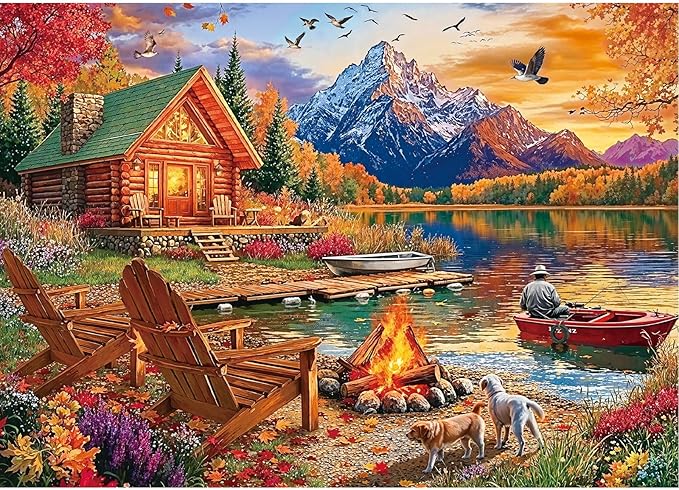 Sutinban Lake at Sunset Puzzles for Adults 1000 Pieces, Challenging Colorful Jigsaw Puzzles 1000 Pieces,Fall Nature Landscape Great Gift Decor Puzzles for Adults &Family &Friends