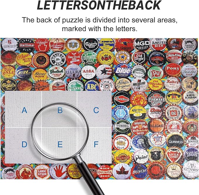 Color Bottle Cap Jigsaw Puzzles 1000 Pieces for Adults, Color Bottle Cap Puzzle, Impossible Difficult Challenge Puzzle,Quality Art wall Art