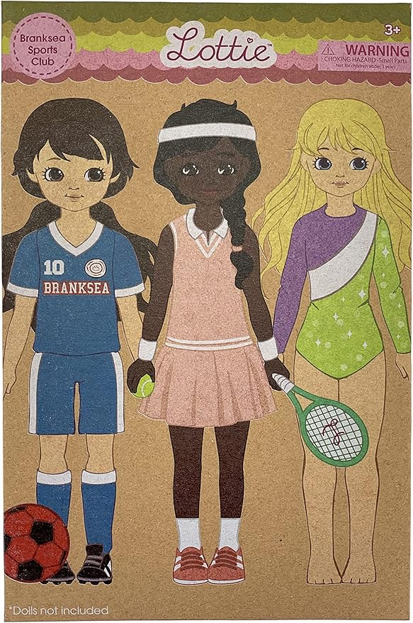 Lottie Branksea Sports Club Multi-Sport Outfit Set with Tennis, Gymnastics, Soccer Accessories