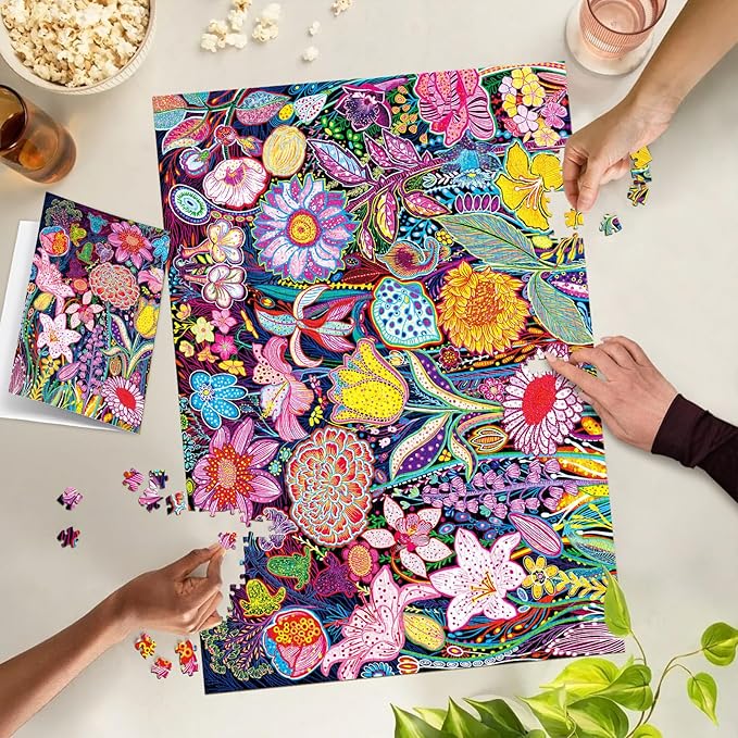 Puzzles for Adults 1000 Pieces, Artistic Blooms Jigsaw Puzzles, Fun and Relaxing Challenging Puzzle, Floral Flower Puzzles, Interlock Perfectly No Dust, Gifts for Easter Earth Day