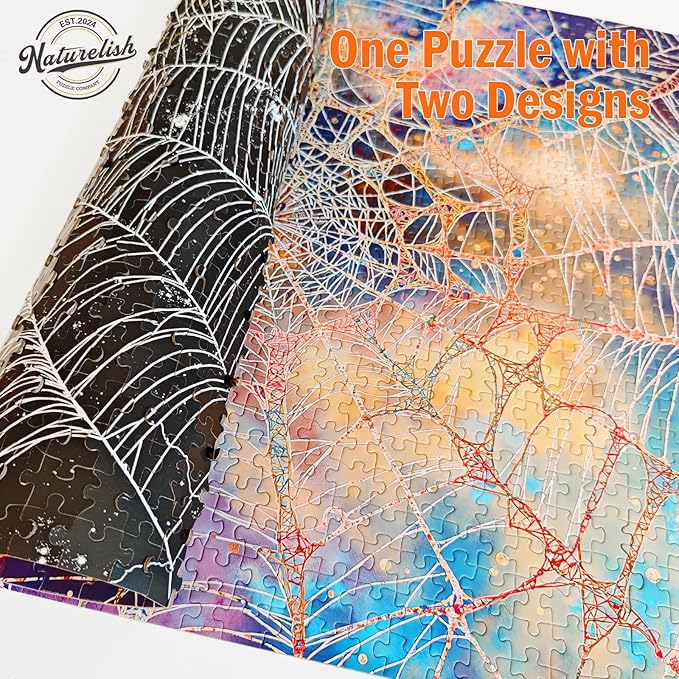 Jigsaw Puzzles for Adults 1000 Pieces, Double-Sided Difficult Challenging Unique Puzzle for Game Night Family Home Decor, 20x27 Inches, Double Cobweb