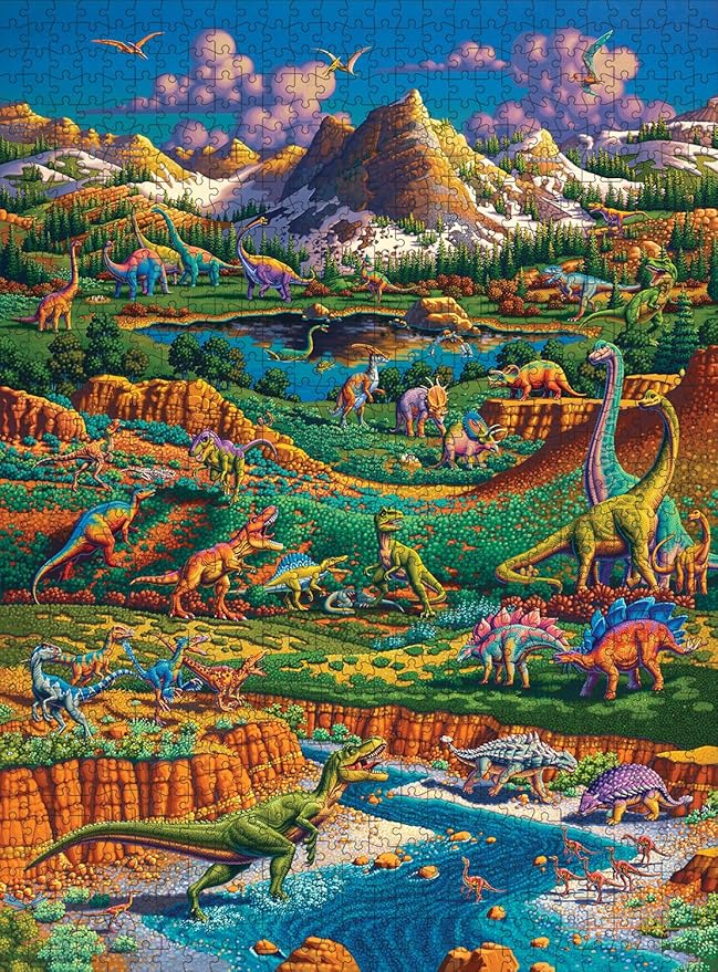 Buffalo Games - Eric Dowdle - Dinosaur Valley - 1000 Piece Puzzle - Challenging Puzzle Perfect for Game Nights - Finished Size is 26.75 x 19.75