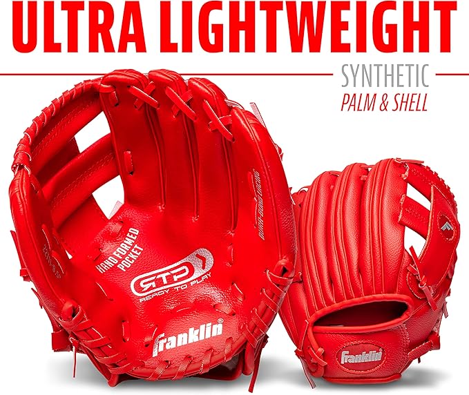 Franklin Sports Kids Baseball Gloves - RTP Youth Teeball Glove + Ball Set - Boys + Girls Teeball Mitt - Kids + Toddlers - 9.5"