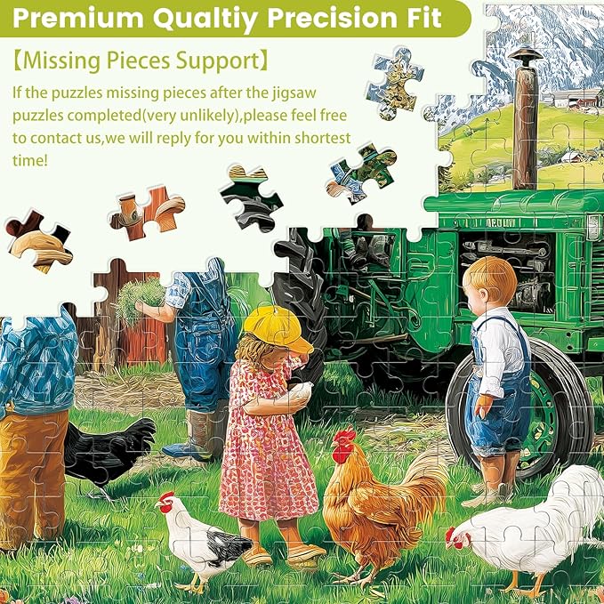 2-Pack 300 Pieces Puzzles for Adults, Friendship Farm Puzzles 300 Pieces, Warmth Childhood Scene Jigsaw Puzzles, Countryside Jigsaw Puzzle Challenging Game Home Decor Birthday Party Gift 20.5 X 15 in