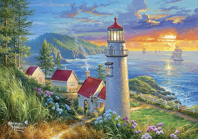 Buffalo Games – 500 Piece Jigsaw Puzzle - Evening Watch - Abraham Hunter - Premium Gold Collection Giftable Puzzle for Adults – Precision-Cut Pieces