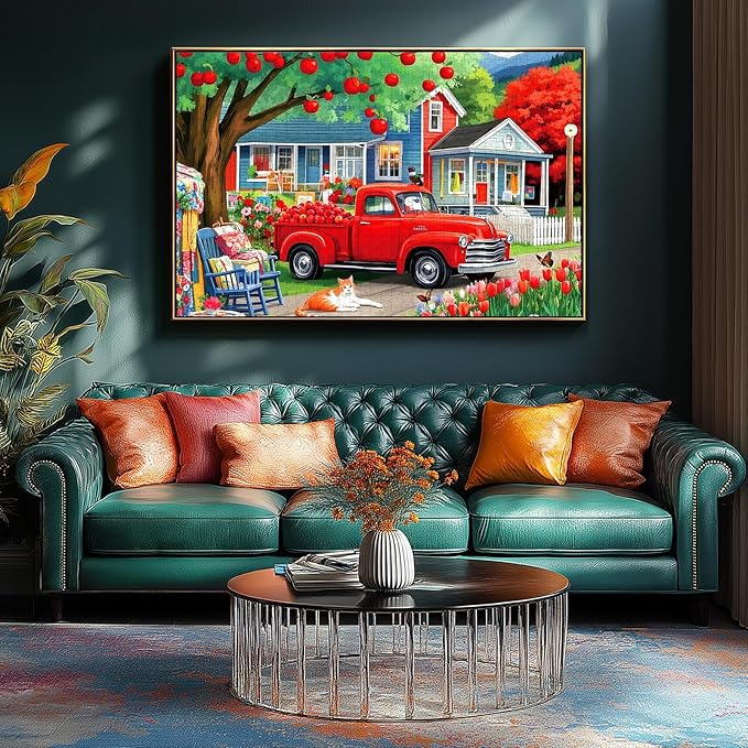 Spring Countryside 1000 Piece Puzzle for Adults Clearance, Fun Puzzles for Adults with HD Print & Poster, 27.5" X 19.7" Dust Free, for Gifts Christmas Family Games