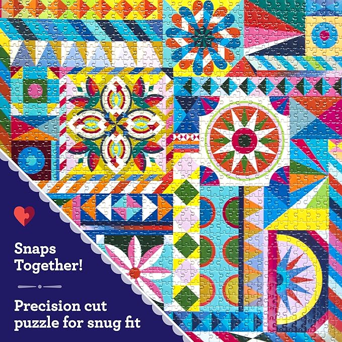 eeBoo 1000 Piece Puzzle - Sunshine Garden Jigsaw Puzzle for Adults, Square 23" x 23" Made with Recycled Board & Vegetable-Based Ink
