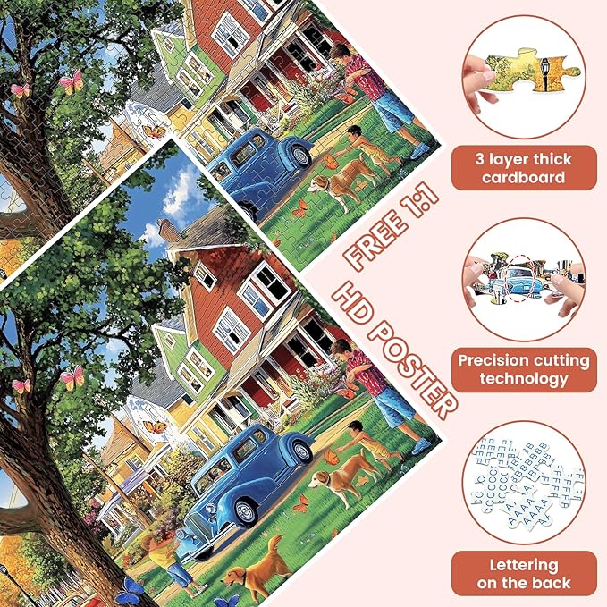 500 Piece Puzzle for Adults, Dog Jigsaw Puzzle, Spring Park Jigsaw Puzzles 500 Pieces Birthday Party for Family Adults, Funny Puzzle, Fun and Challenging Family Games 20.5×15 in