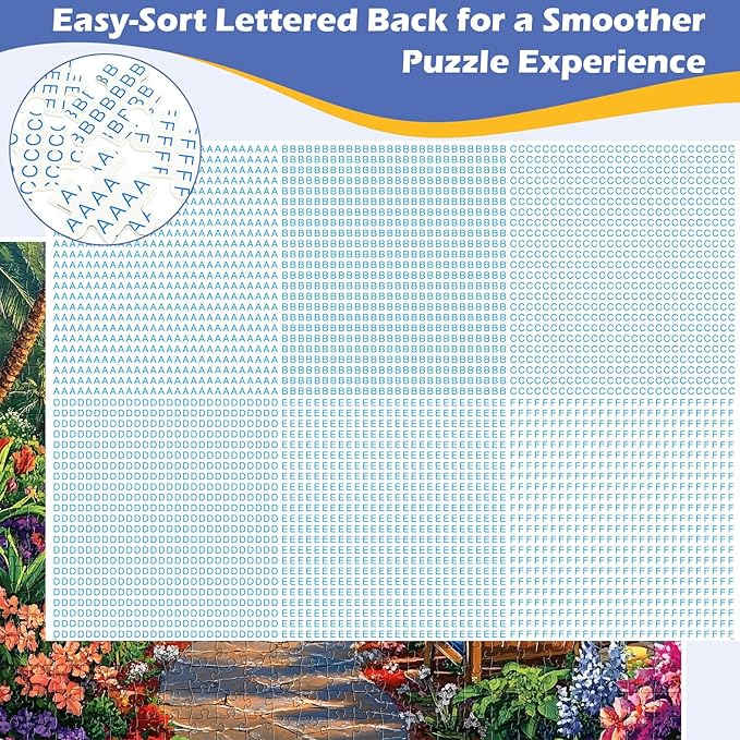 2 Pack 500 Pieces Puzzle for Adults, US Country Life Farm Puzzles for Adults Seniors, Horse Cow Tractor Flower Jigsaw Puzzles 500 Pieces, Colorful Challenging Puzzles 20.5 * 15
