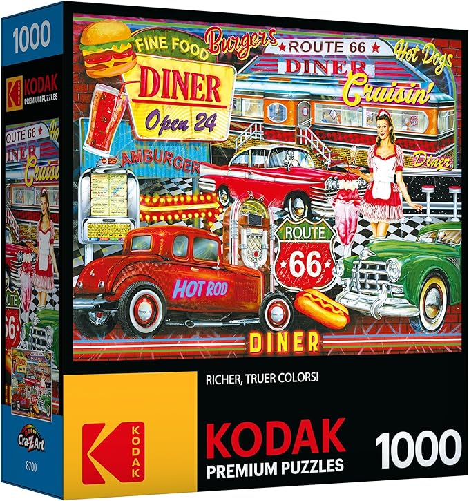 RoseArt - Kodak Premium - 50's Diner - 1000 Piece Jigsaw Puzzle for Adults