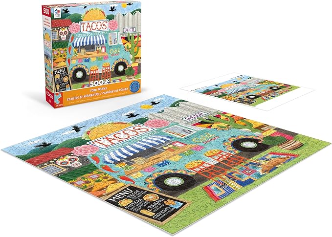 Ceaco - Food Trucks Taco Truck 500 Piece Jigsaw Puzzle with Colorful Vibrant Art for Adults and Teens