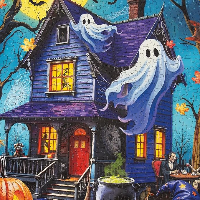 Springbok Haunted Halloween Party 1000 Piece Jigsaw Puzzle for Adults - Haunted Mansion - Unique Cut Pieces - Made in USA