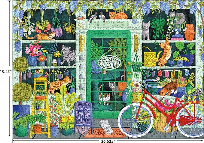 RoseArt - Soft Touch - Cat Flowers - 1000 Piece Jigsaw Puzzle for Adults
