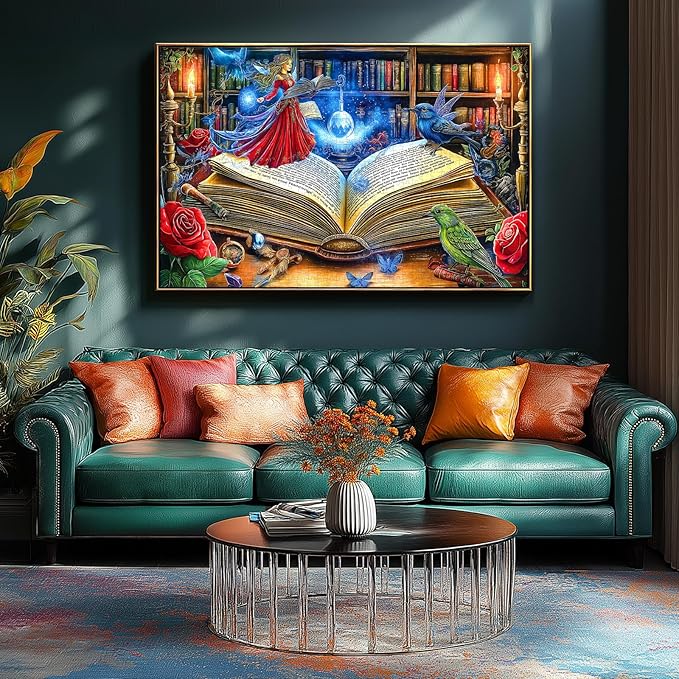 Blueforest 1000 Piece Puzzle for Adults - Magical Spellbook Fairy Fantasy Art, 27.5x19.7 Inches Premium Jigsaw Puzzle for Game Nights Relaxation & Home Decor