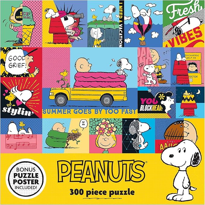 RoseArt - Peanuts - Peanuts Vibes - 300 Piece Jigsaw Puzzle for Adults