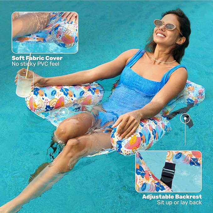 SLOOSH Inflatable Pool Floats Adult,2 Packs Floating Lounge Chairs,Blow up Pool Noodles for Adult Heavy Duty,Floating Chair for Party Summer Water Beach Lake Fun